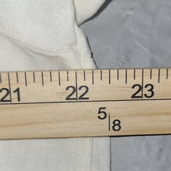 Linen T-shirt Top Creamy White Crew Neck Short Sleeve Washable Gorpcore Boho - Picture 2 of 8